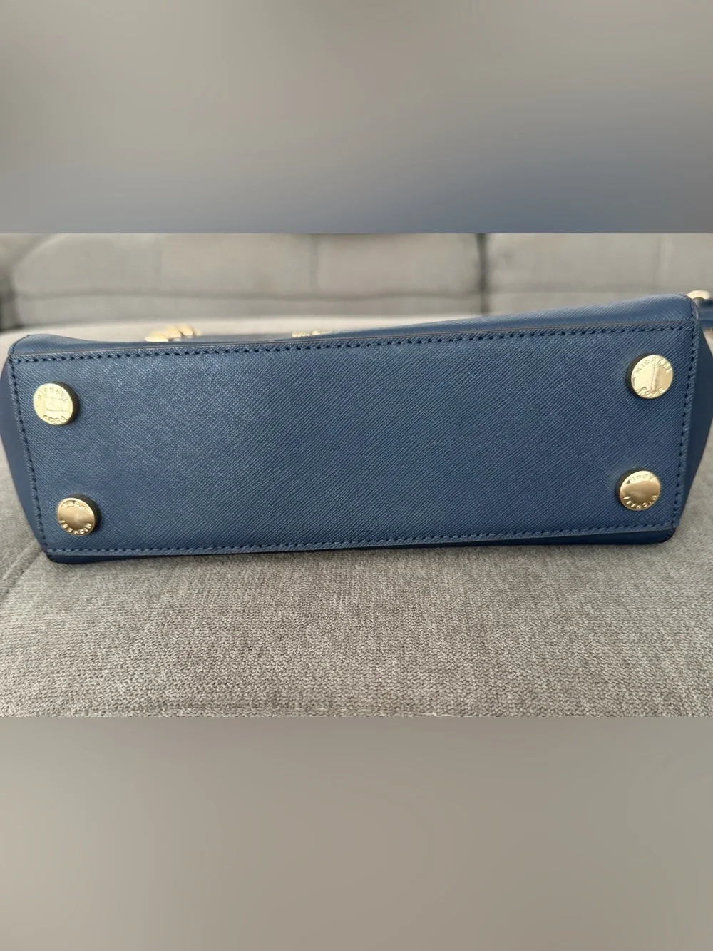 MICHAEL KORS Karla Top Handle Leather Satchel Purse Blue